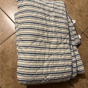 Ralph Lauren Striped Blue and White Quilt